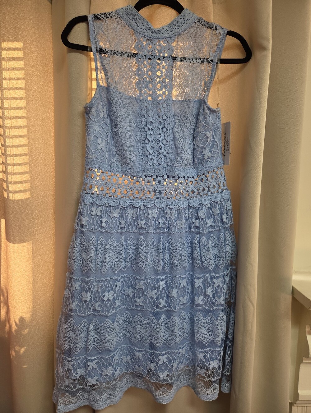 NWT Trixxi Girl  Light Blue Lace Sleeveless Midi Dress Jrs. Size 13
